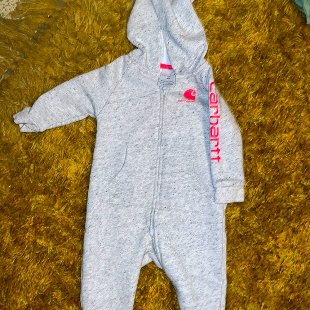 Grey and red warm onesie!